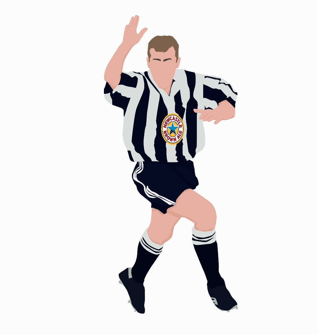 Newcastle United 1995/1997 Home shirt legend print.