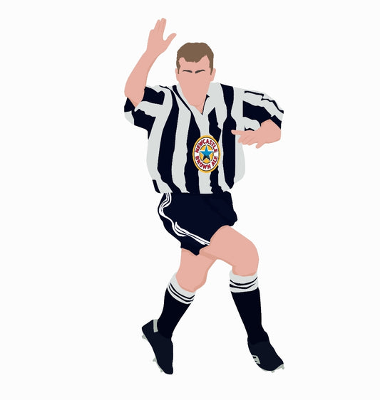 Newcastle United 1995/1997 Home shirt legend print.