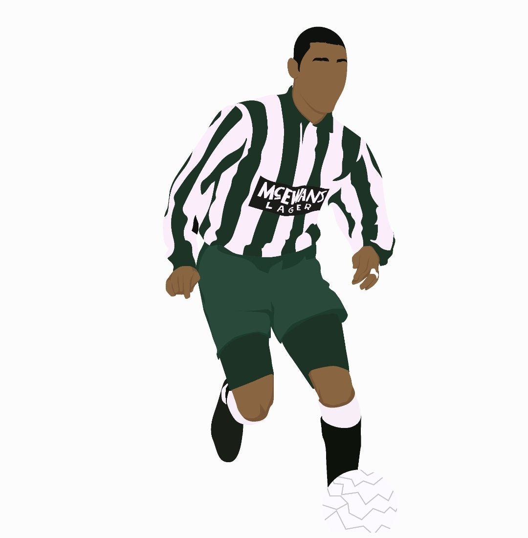 Newcastle United 1993/1995 Home shirt legend print.