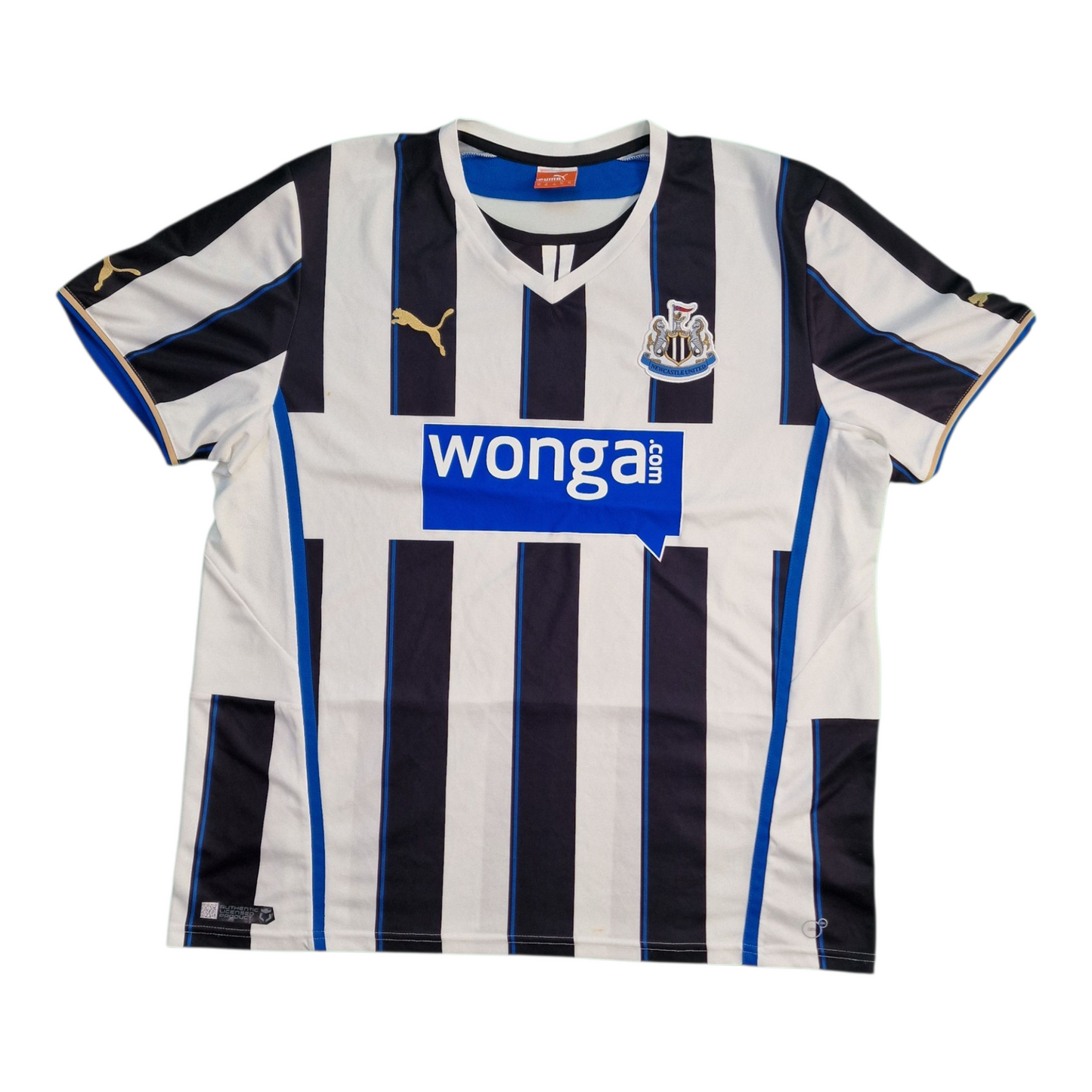 Newcastle United 2013/2014 Home Football Shirt 'mind the gap' (XL)