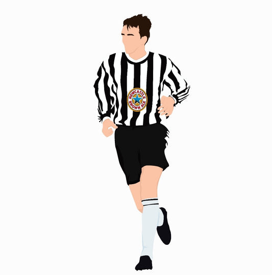 Newcastle United 1997/1999 Home shirt legend print.