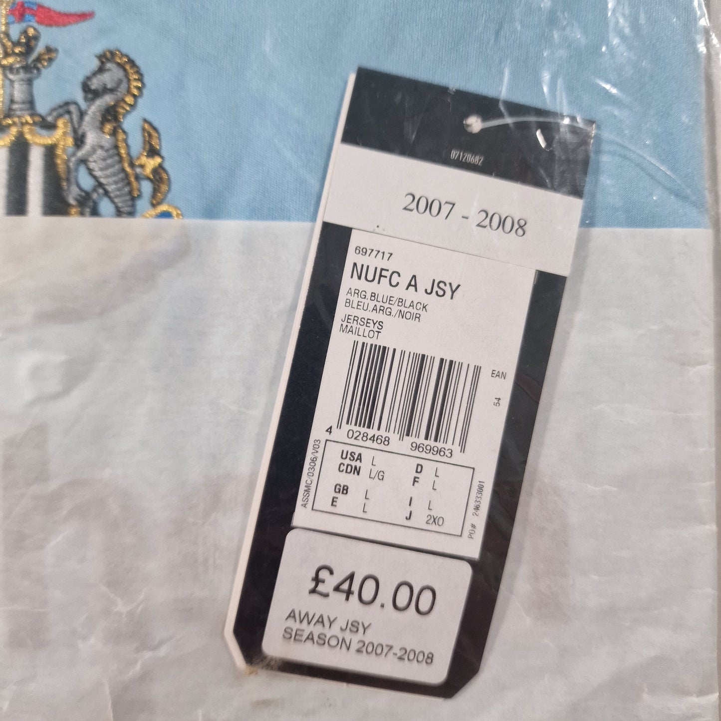 Newcastle United 07/08 Away Football Shirt BNWT (L)