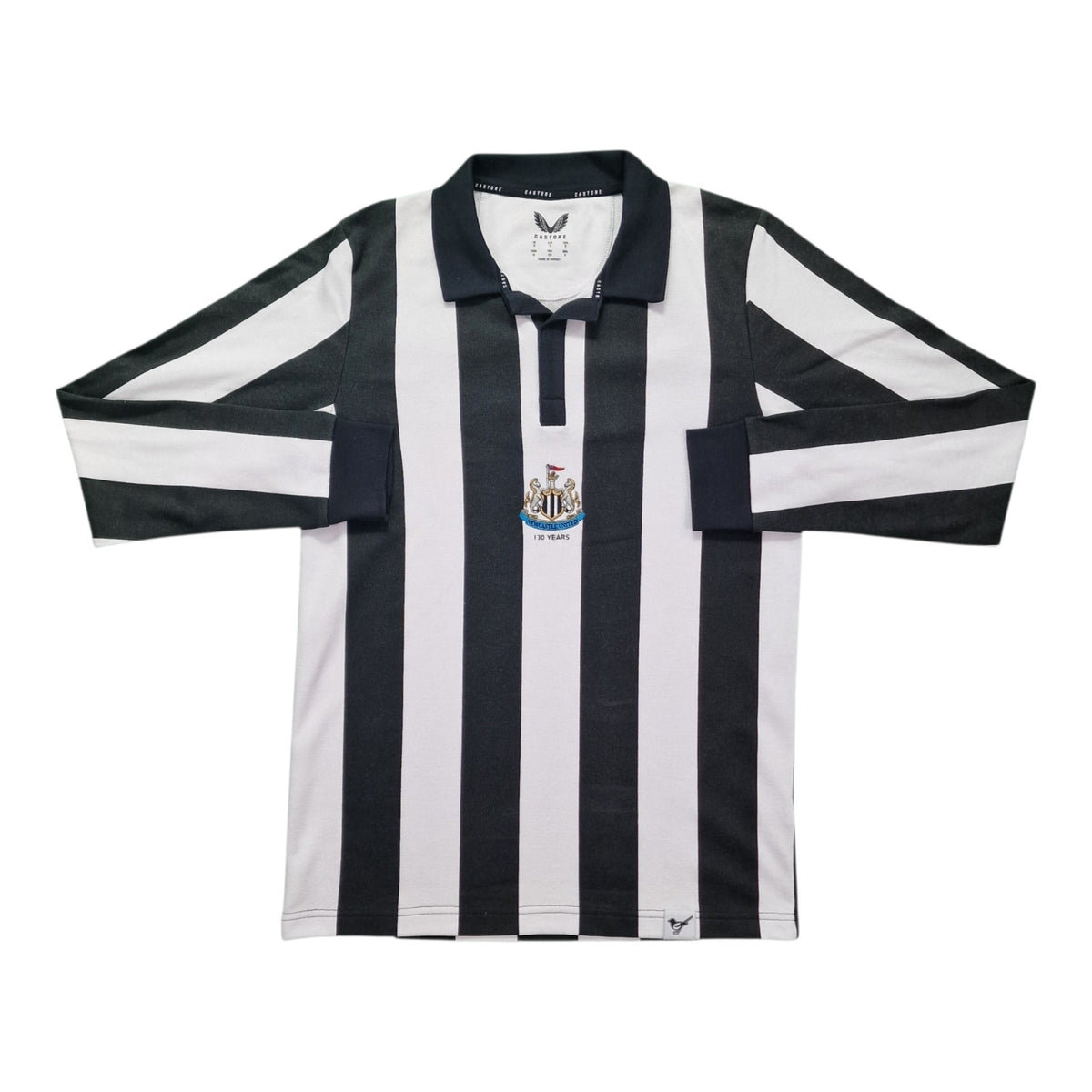 Newcastle United Castore Long Sleeved Striped Polo. 130 Years BNWT (S)